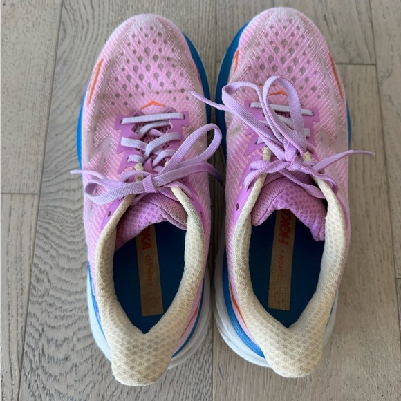 Hoka Vibrant Pink and Blue Athletic Shoes - Picture 3 of 5